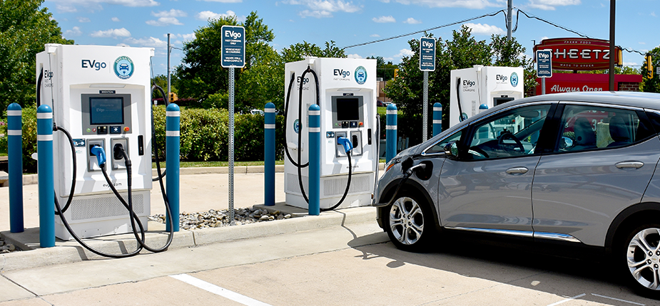 Public Fast EV Charger at a Michigan gas station